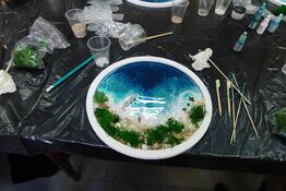 Мастер-класса по изготовлению панно в виде моря с использованием эпоксидной смолы